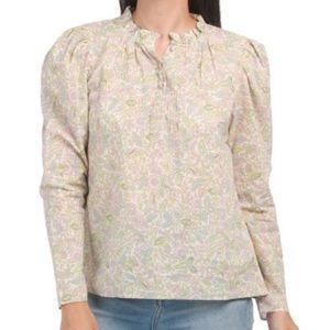 Hause of Harlow Floral Print Ruffle Sleeves Peasant Blouse Top main image 1